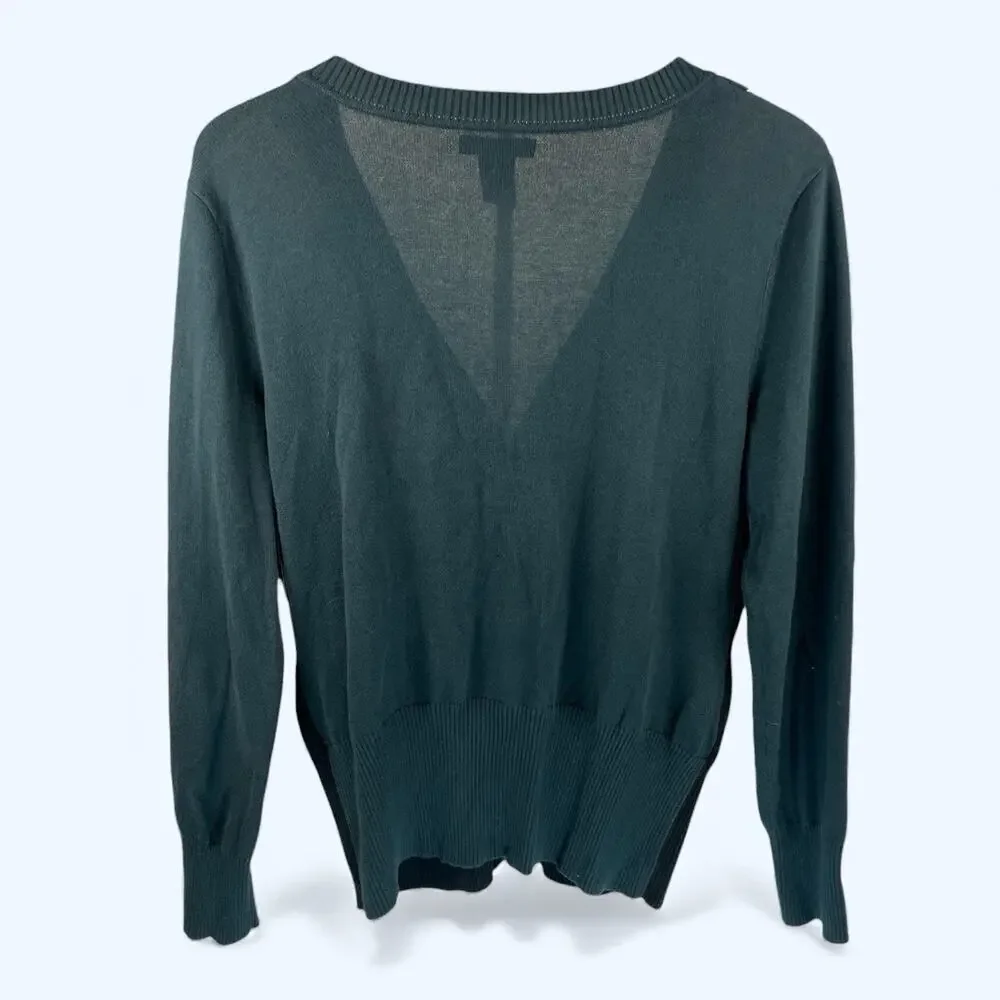 New York & Company argyle cardigan Dip-Dye Teal, Blue, White Medium